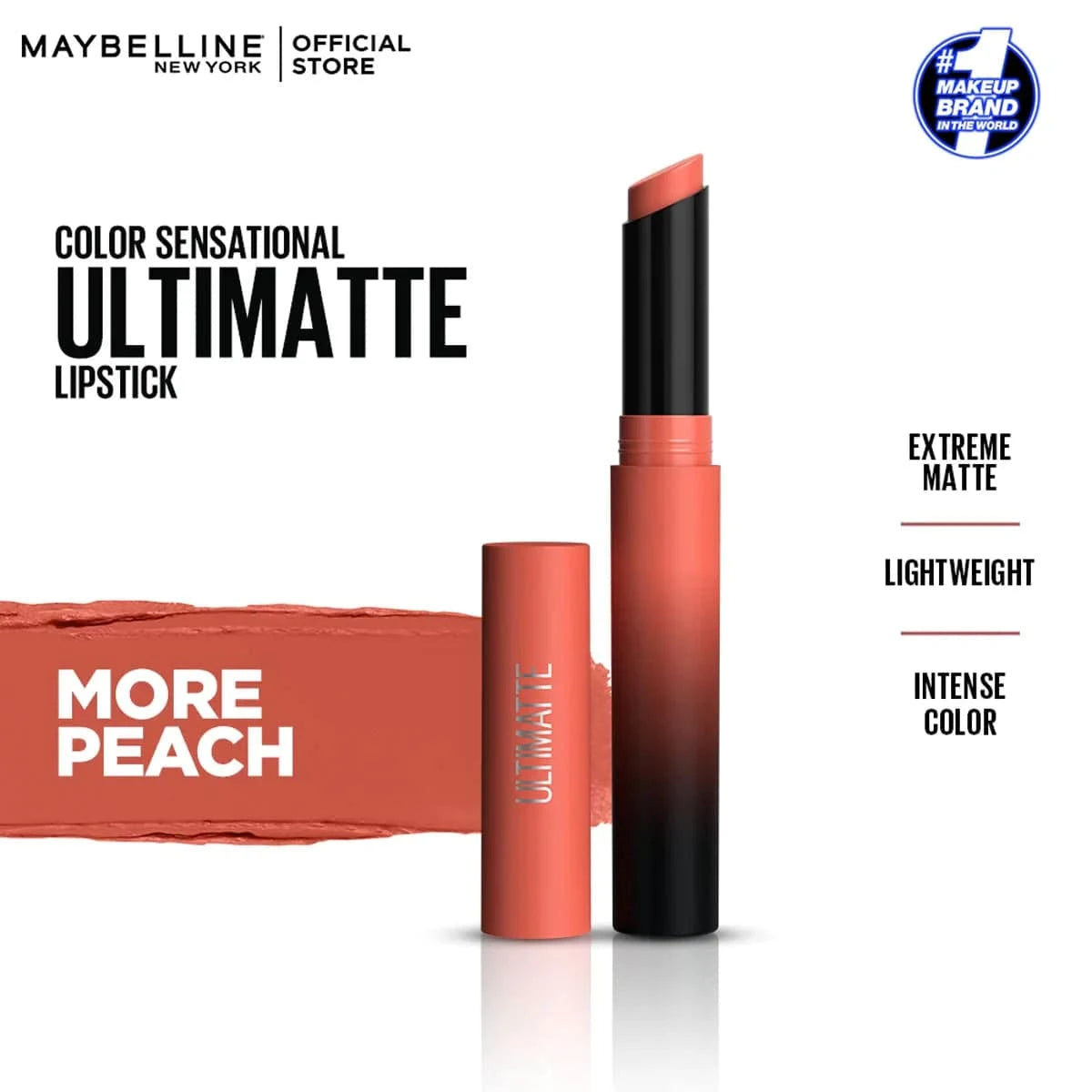 Maybelline New York Color Sensational Ultimate Matte Lipstick, 1099 More Peach - My Store