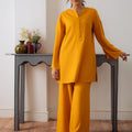 The Abstract Affair By Qariney Stitched 2 Piece Winter Collection'2024-Mustard