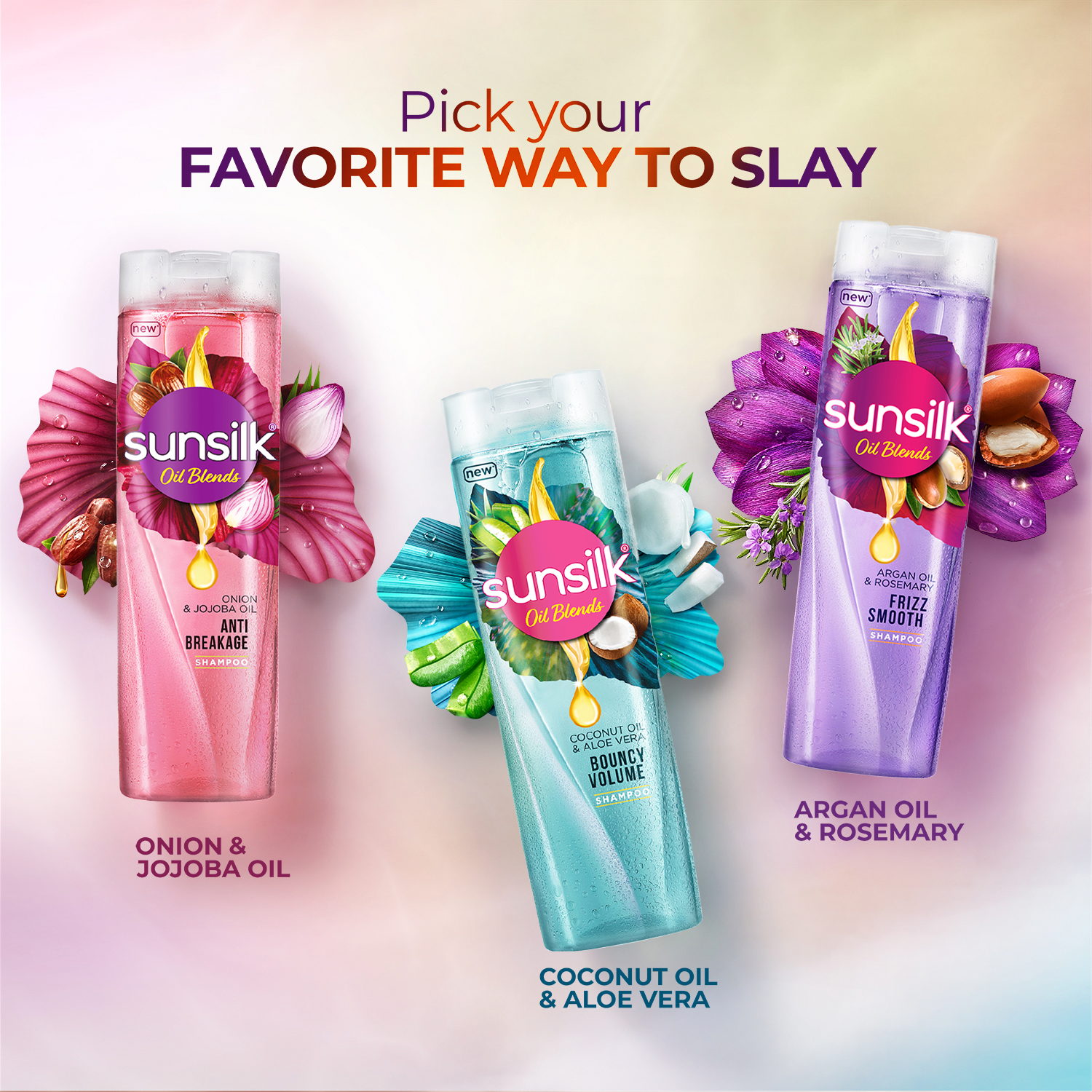 Sunsilk - Oil Blends Onion & Jojoba Oil Shampoo - 380Ml