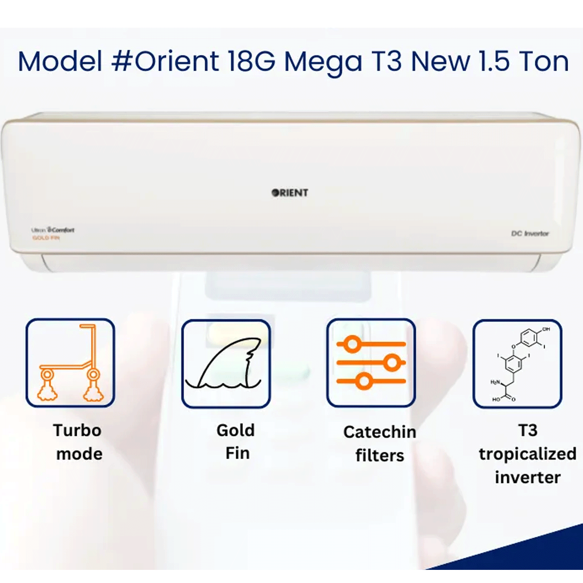 Orient 18G Mega T3 1.5 Ton Inverter AC (80% Energy Savings)