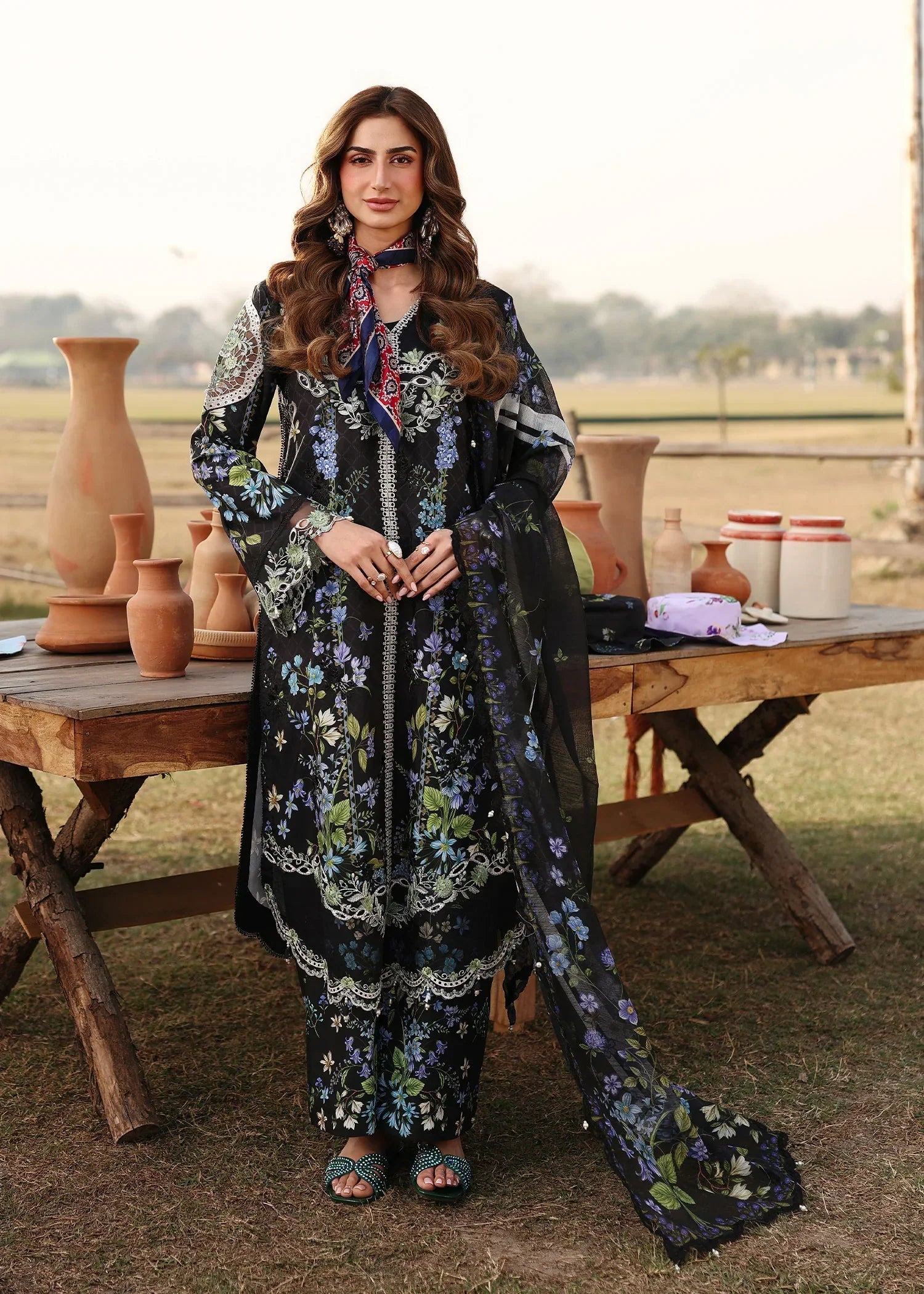 Sardinia Unstitched 3 Piece Festive Lawn Suit-Dusk