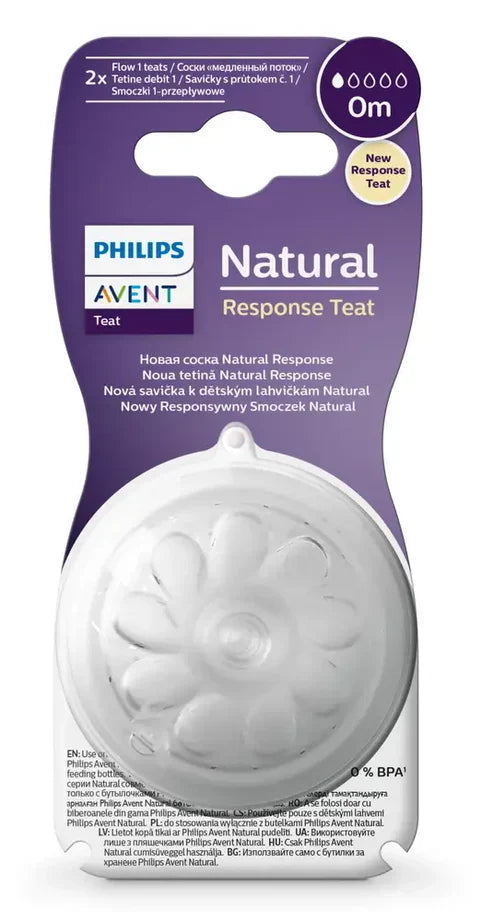 Philips Avent Natural Response Silicone Teat 0m+ 2s Scy961/02