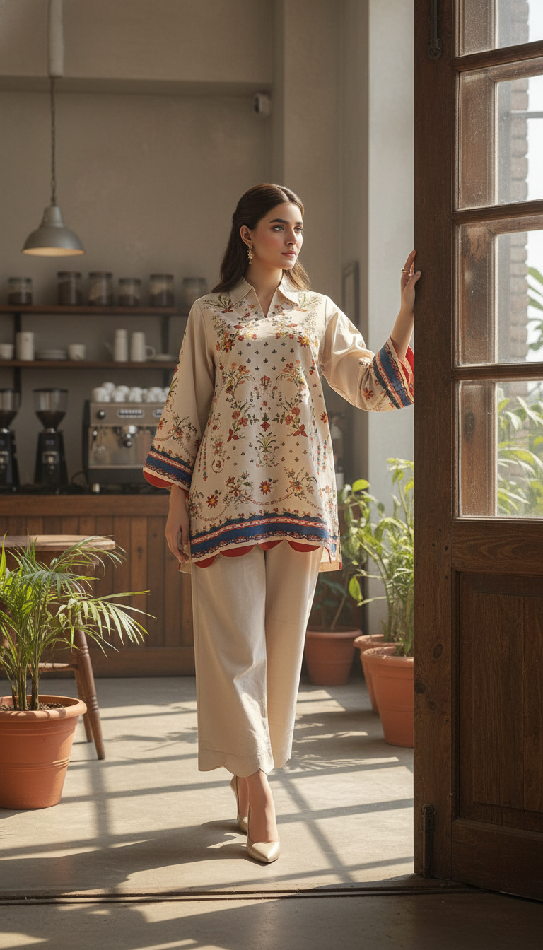 Miraal By Nairah Stitched 2 Piece Premium Blended Cambric Suit-Sahara
