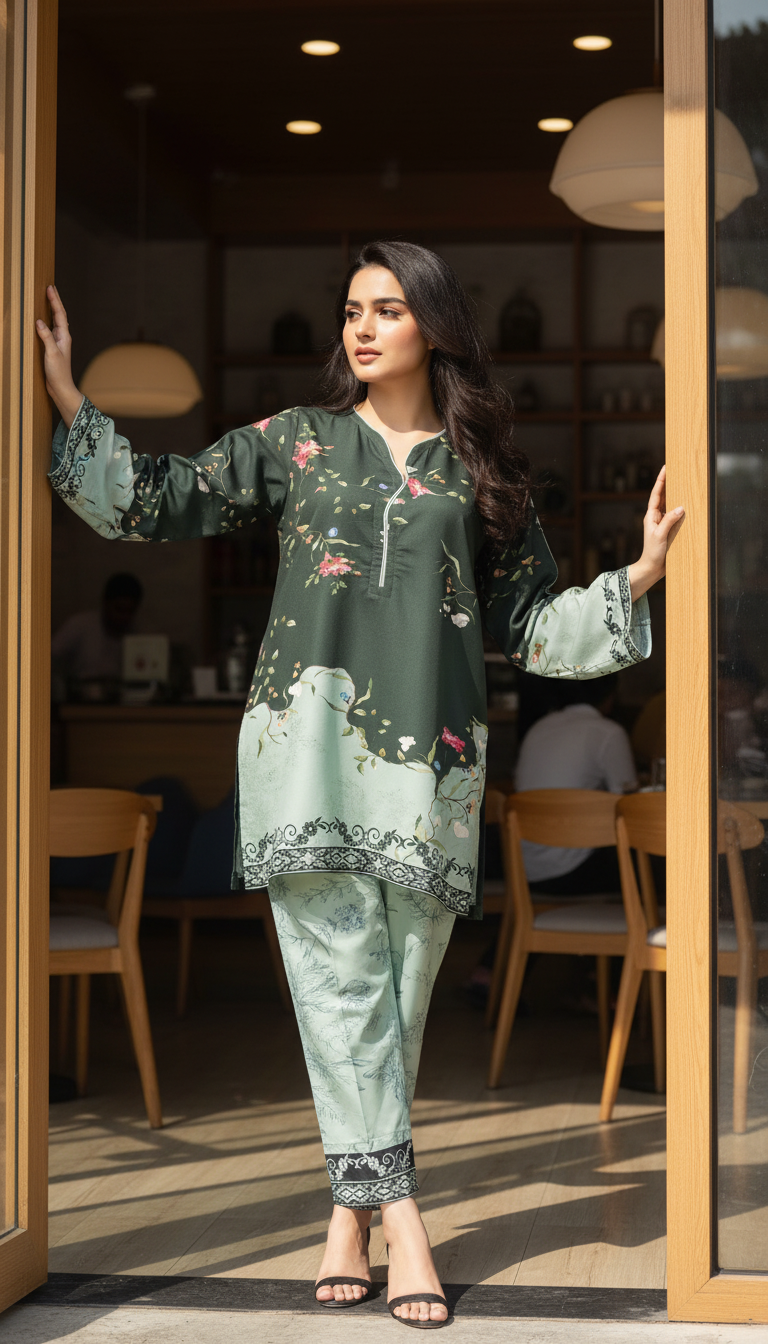 Miraal By Nairah Stitched 2 Piece Premium Blended Cambric Suit-Split
