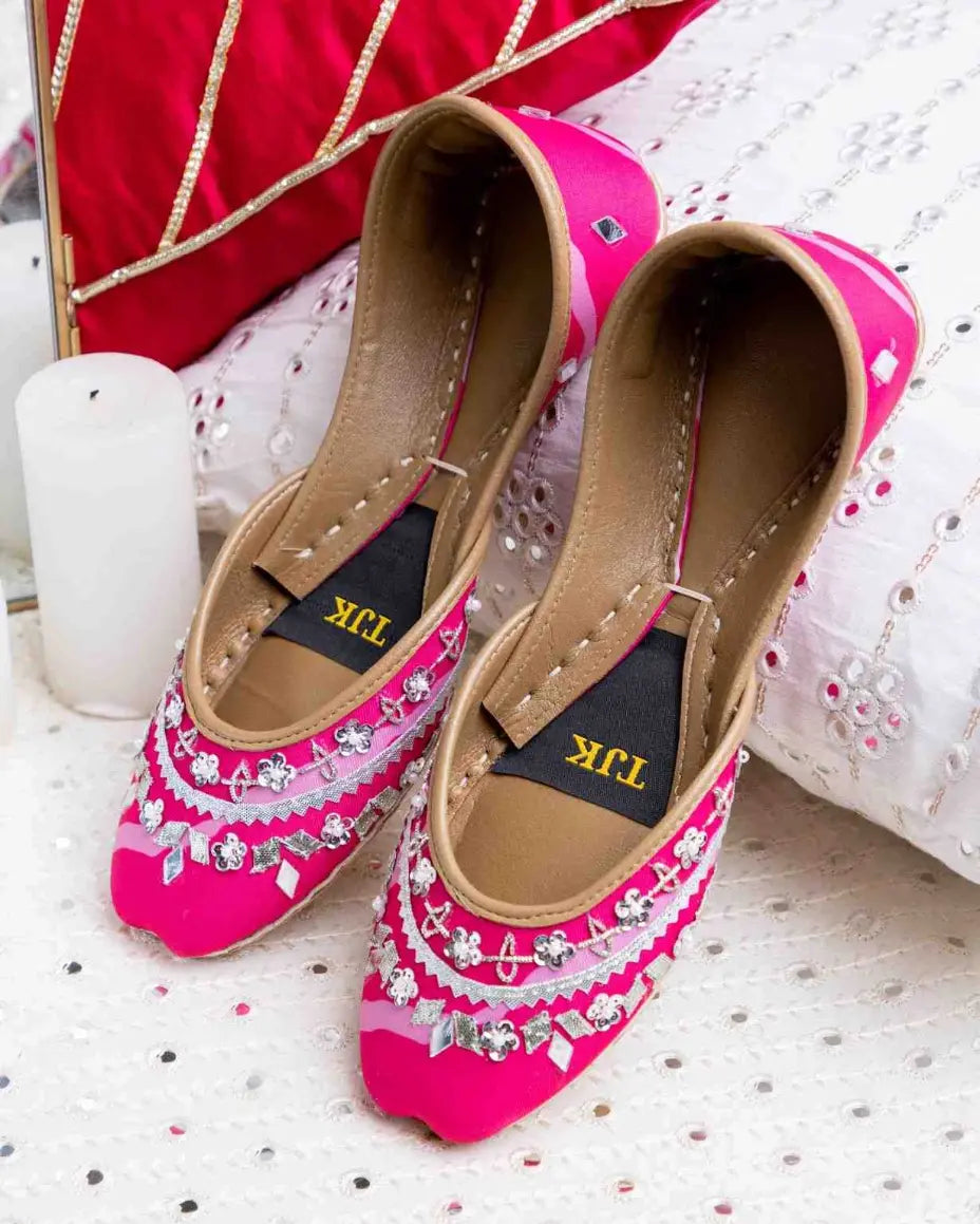 TJK Designs Khussa Suit-Rangbaaz Fuchsia