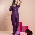 Belleza Lingerie PV Plain With Contrast Piping Pajama Suit - PJS003