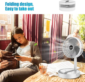 Portable Fan Rechargeable, Stand  and  Table fan Folding Telescopic  and  Adjustable Height for Office Home Outdoor Camping - My Store
