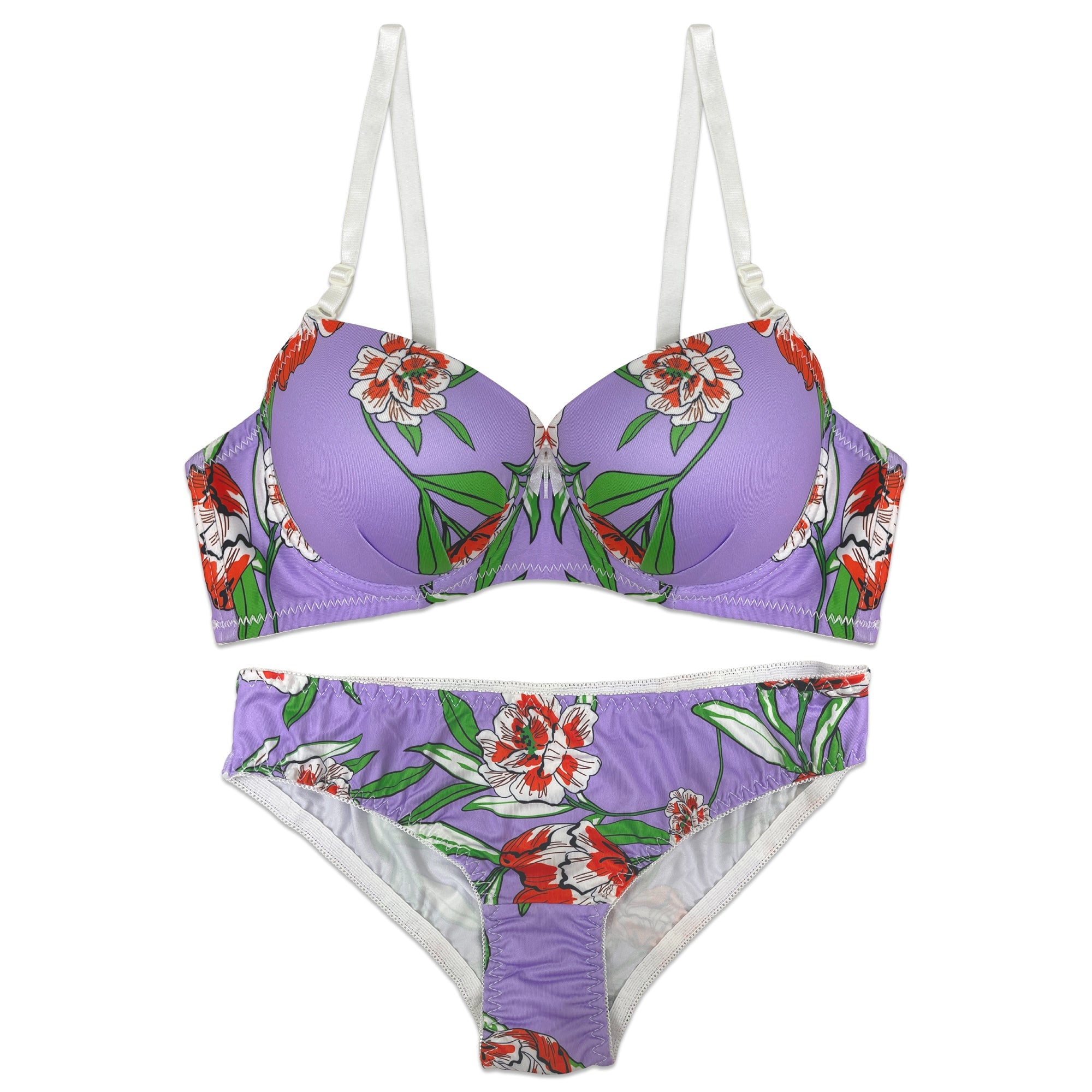 Padded Bra Set - Cheeky Lavender