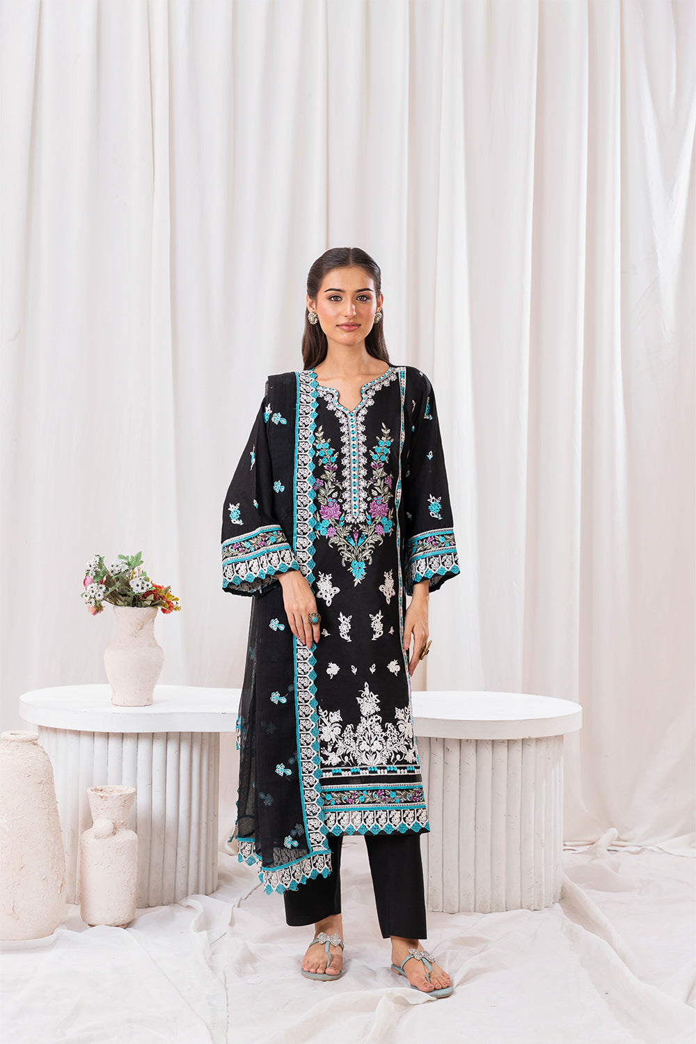 Aqs N Man Stitched 3 Piece Summer Collection'2025-Rang e Shab-AM-021