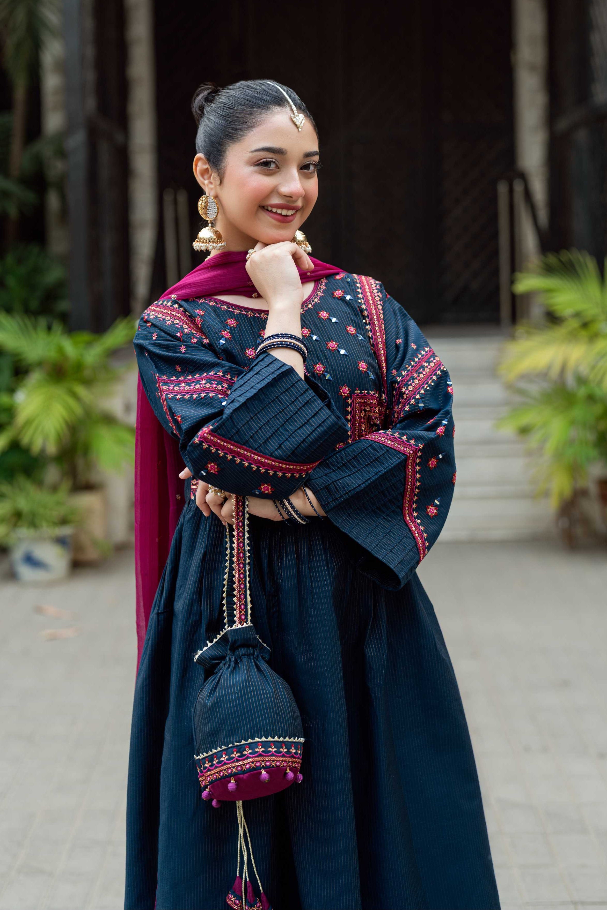 Paranda Omal By Komal Stitched 3 Piece Festive Suit-Marvi