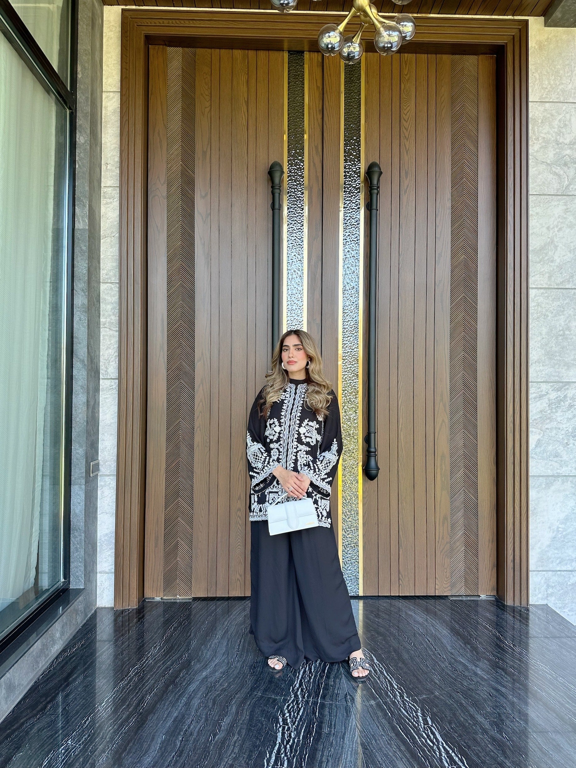 Manahils Stitched Black Embroidered Sewing Spot