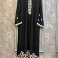 Allechant By Manahils Stitched Shirt Georgette Collection'2025-Black Embroidery Shirt Kaftan