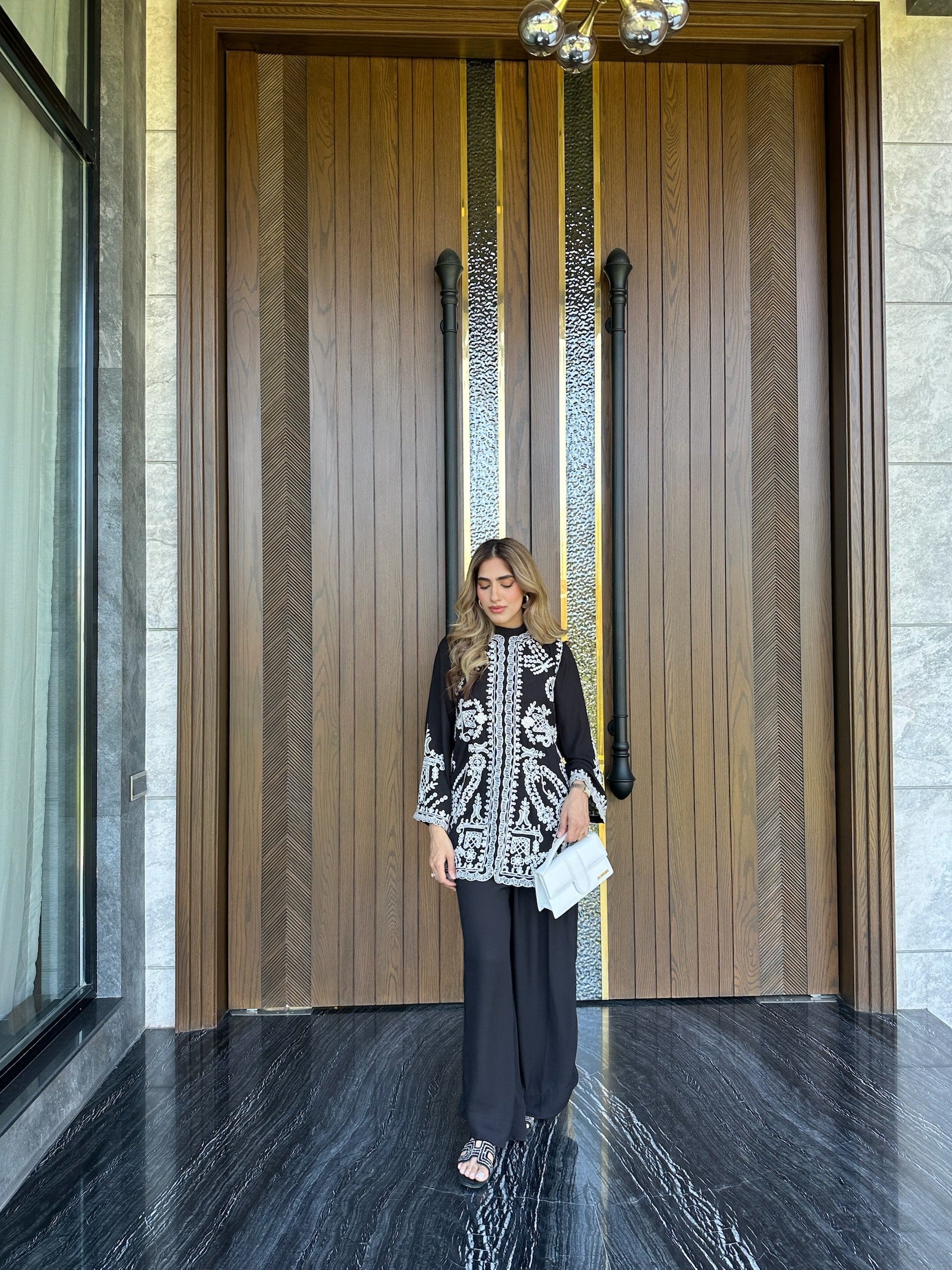 Manahils Stitched Black Embroidered Sewing Spot