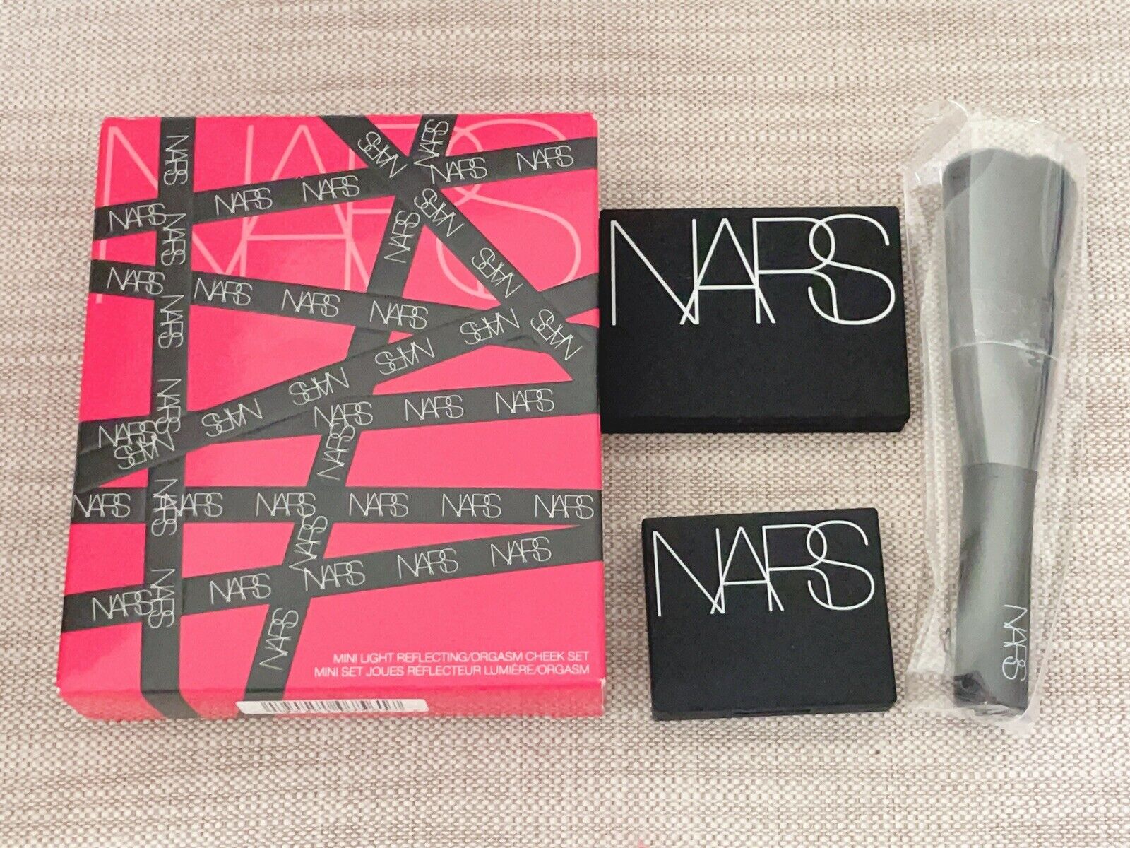 NARS - Mini Light Reflecting Orgasm Cheek Set, Orgasm Blush, Setting Powder, Brush