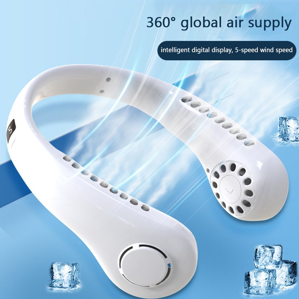 Portable Neck Fan Electric Wireless Fan Rechargeable USB Mini Fan Bladeless Personal Fans Hanging Neck Cooler for Outdoor Sports - My Store