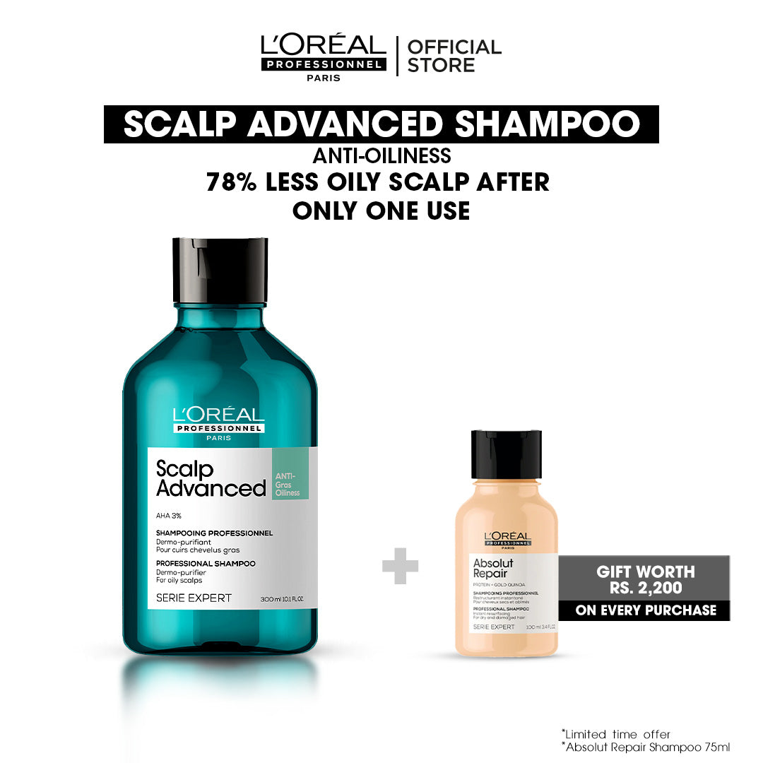 L'Oreal Professional - Serie Expert Scalp Advance Shampoo 300 ML - For Oily Scalp with free gift