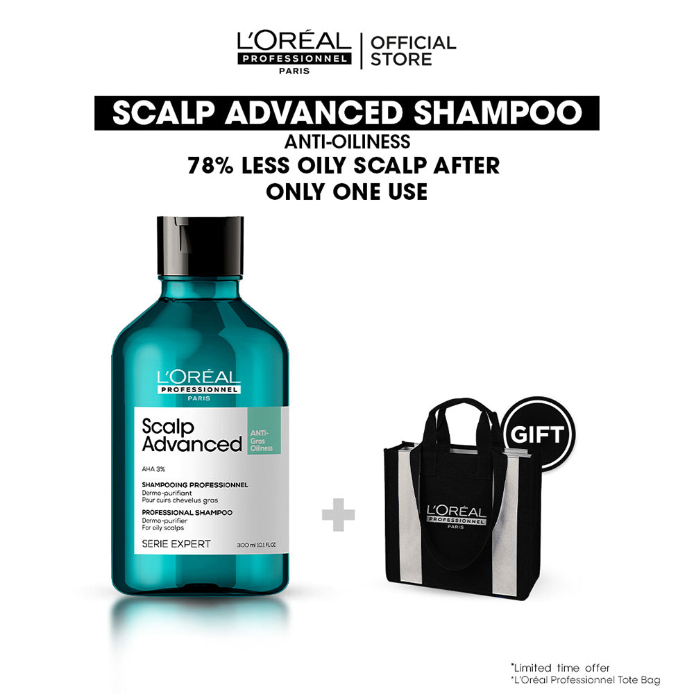 L'Oreal Professional - Serie Expert Scalp Advance Shampoo 300 ML - For Anti Dandruff with Free ToteBag