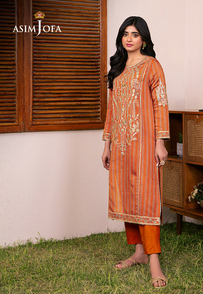 Asim Jofa Outfit Of The Day Ajod-18 Embroidered Yarn Dyed Kantha 2 Pcs