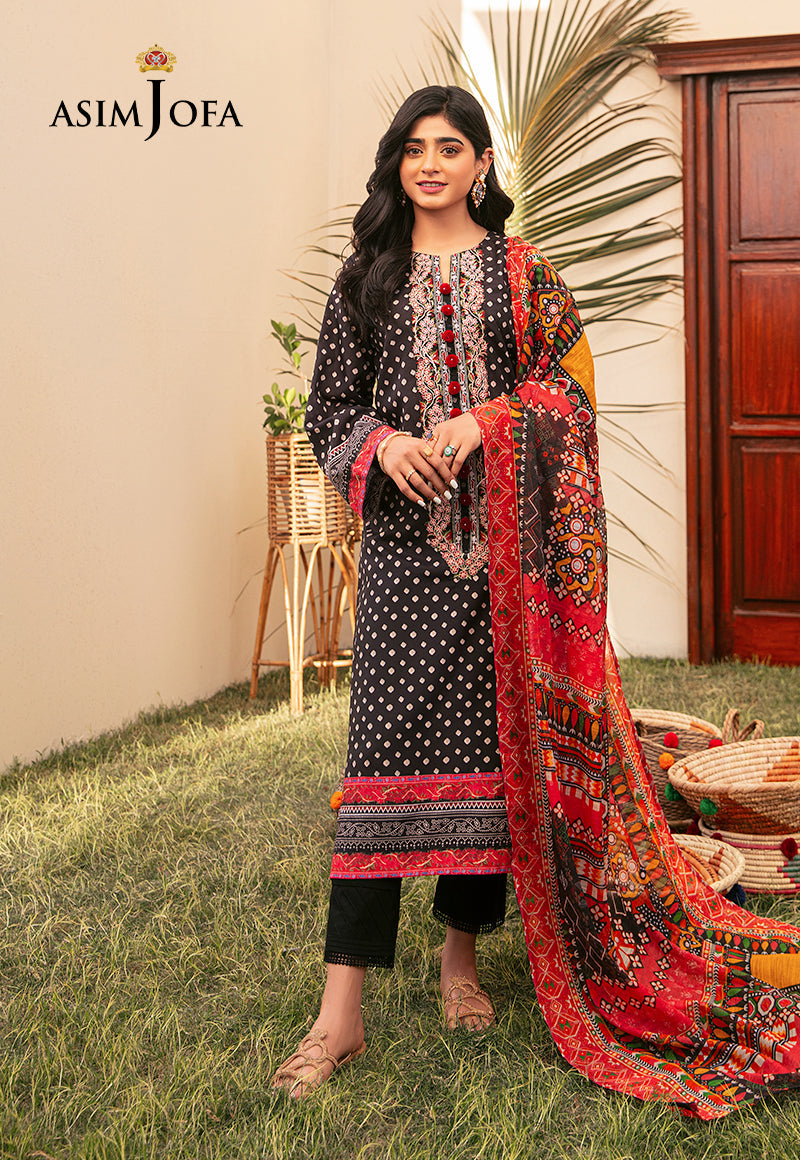 Asim Jofa Outfit Of The Day Ajod-24 Embroidered Swiss Lawn 3 Pcs