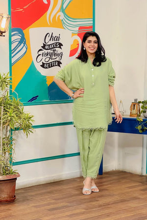 Urban Cut 2 Piece Cotton Embellished  Co- Ord Set