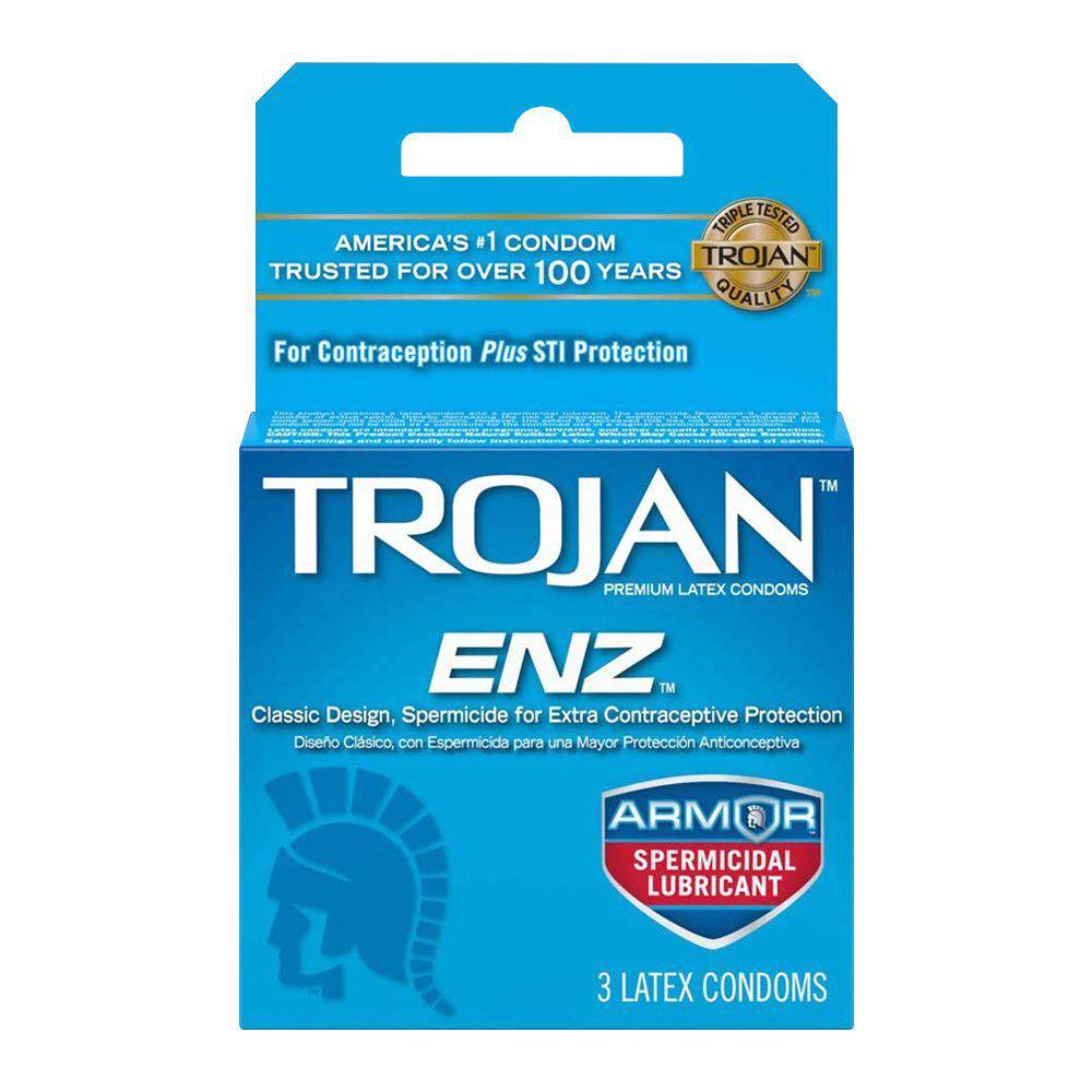 Trojan Enz Armor Spermicidal  Lubricant 3 Count - My Store