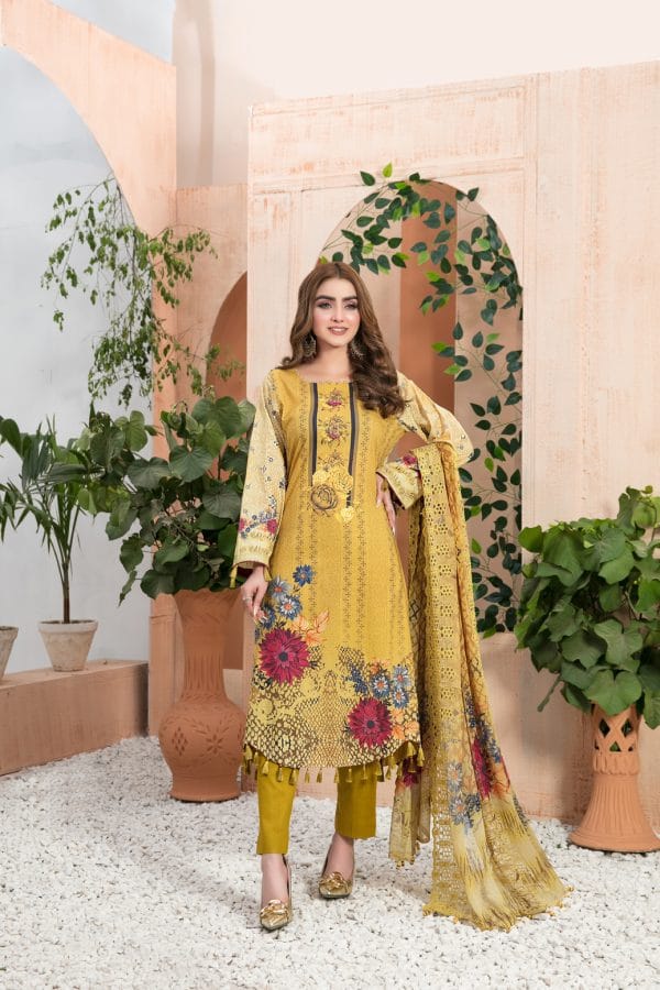 3 piece unstitch lawn collection Mon Tresor by Tawakkal Fabrics