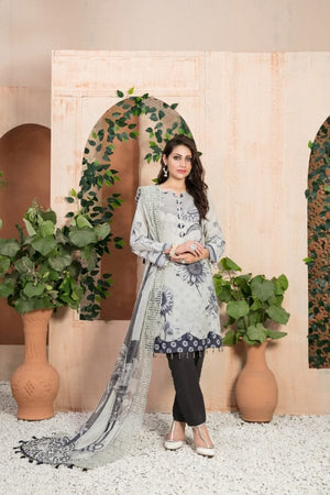 3 piece unstitch lawn collection Mon Tresor by Tawakkal Fabrics
