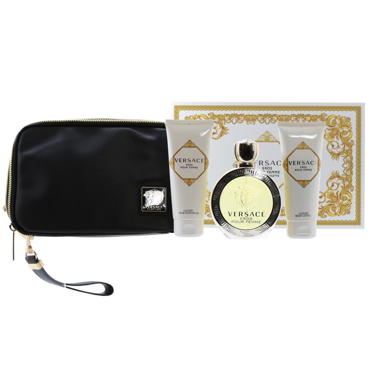 Versace Eros Pour Femme Set EDT 100Ml + S Gel + B Lotion + Pouch
