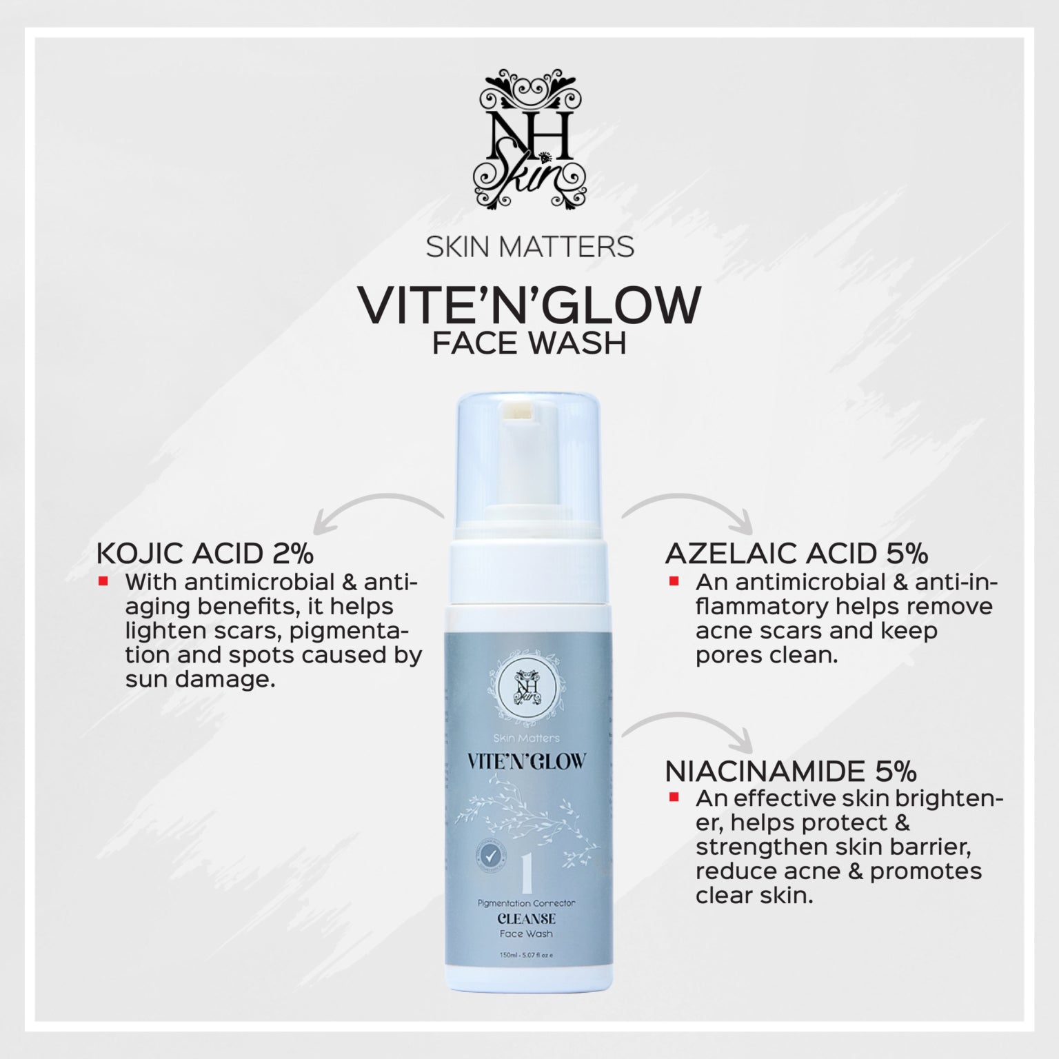 Nadia Hussain Skin Vite N Glow 1 - Pigmentation Corrector Cleanse Face Wash