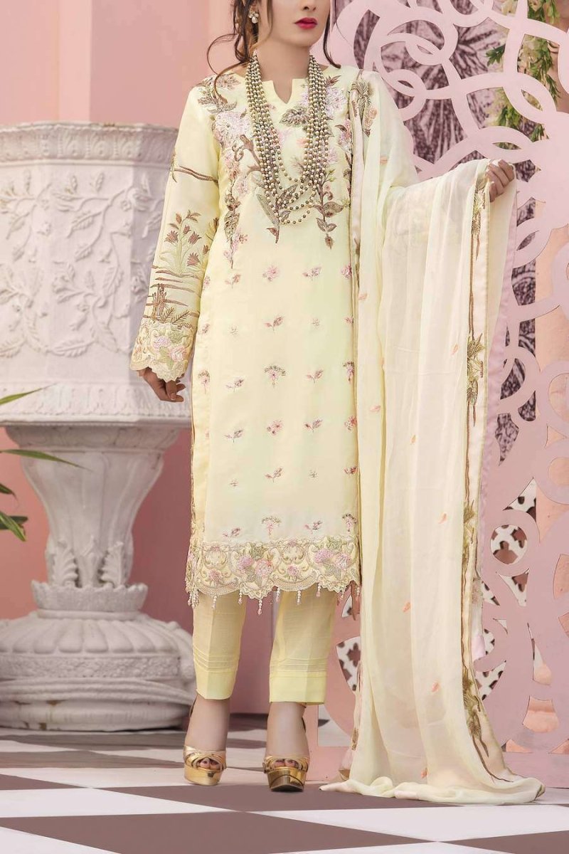 Ladies Un-Stitch  Bemisal Pure Crape/Silk Collection'2020 V.S Textile D-08