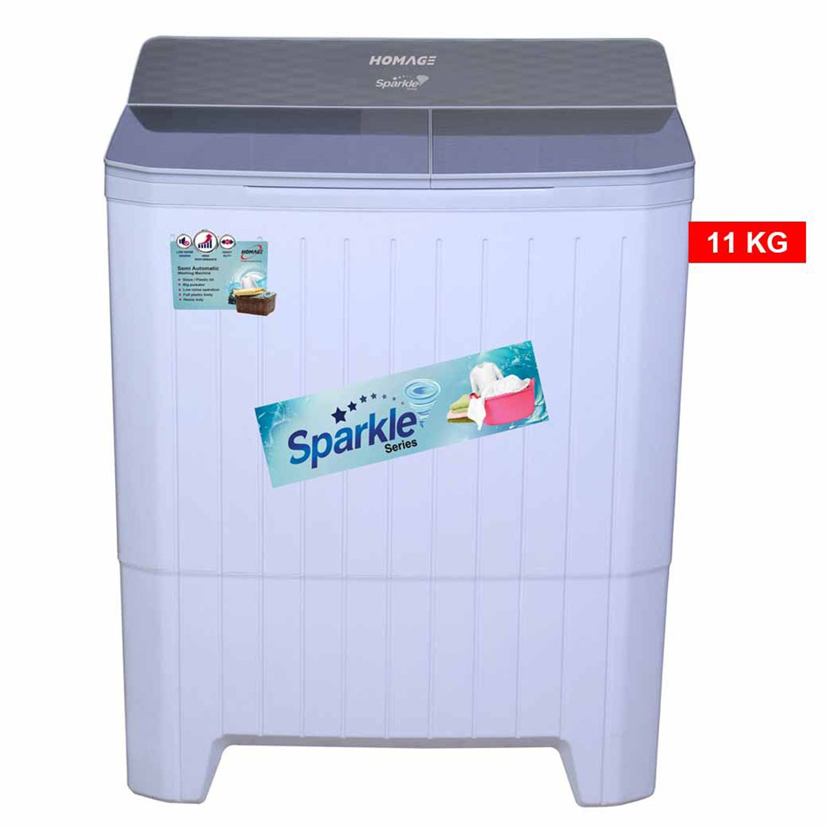 Homage Twin Tub Washing Machine 11KG - HW-49112 Plastic Body - My Store