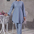 Ochre Clothing Women's Casual -Chambray Cotton 2 Pc Suit-SOWC-16