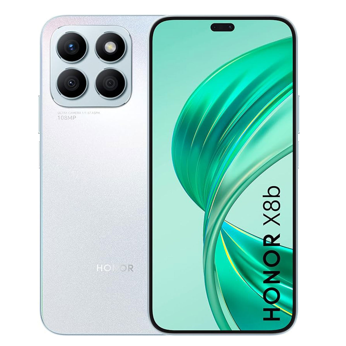 HONOR X8b Smartphone 4G Titanium Silver, 8RAM 512GB ROM, 108MP Main Camera + 50MP Selfie Camera, 90Hz Super AMOLED Display, 4500mAh Battery, 35W SuperCharge, 6nm Snapdragon Chipset, Android 13 - PTA Approved - Snapcart.pk