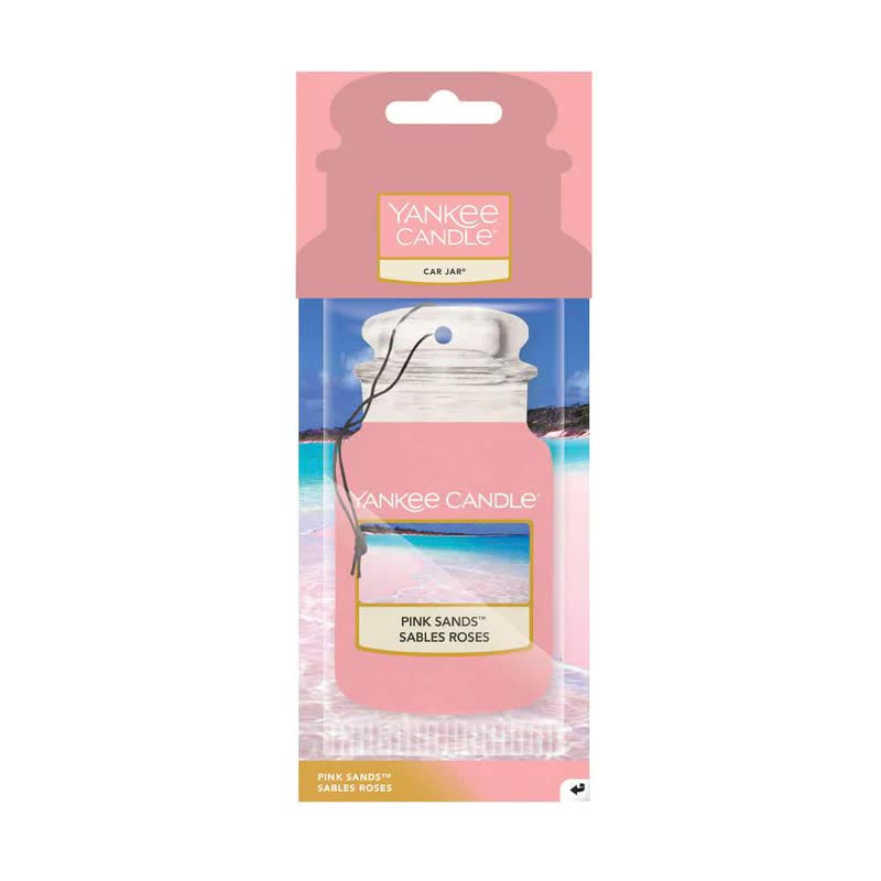 Yankee Candle Car Jar, Hanging Car Air Freshener - Authentic Pink Sands Scented