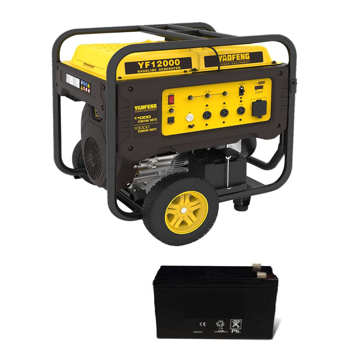 Yaofeng 11KW Heavy Duty Petrol Generator YF12000 Yellow  and  Black - My Store