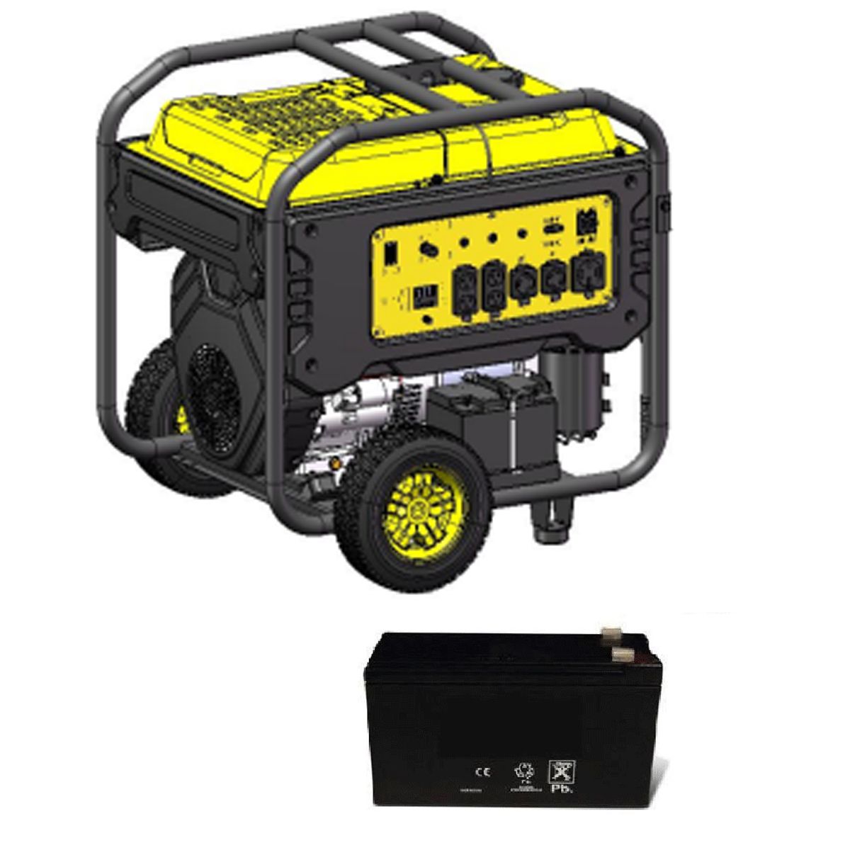 Yaofeng 11KW Heavy Duty Petrol Generator YF12000 Yellow  and  Black - My Store