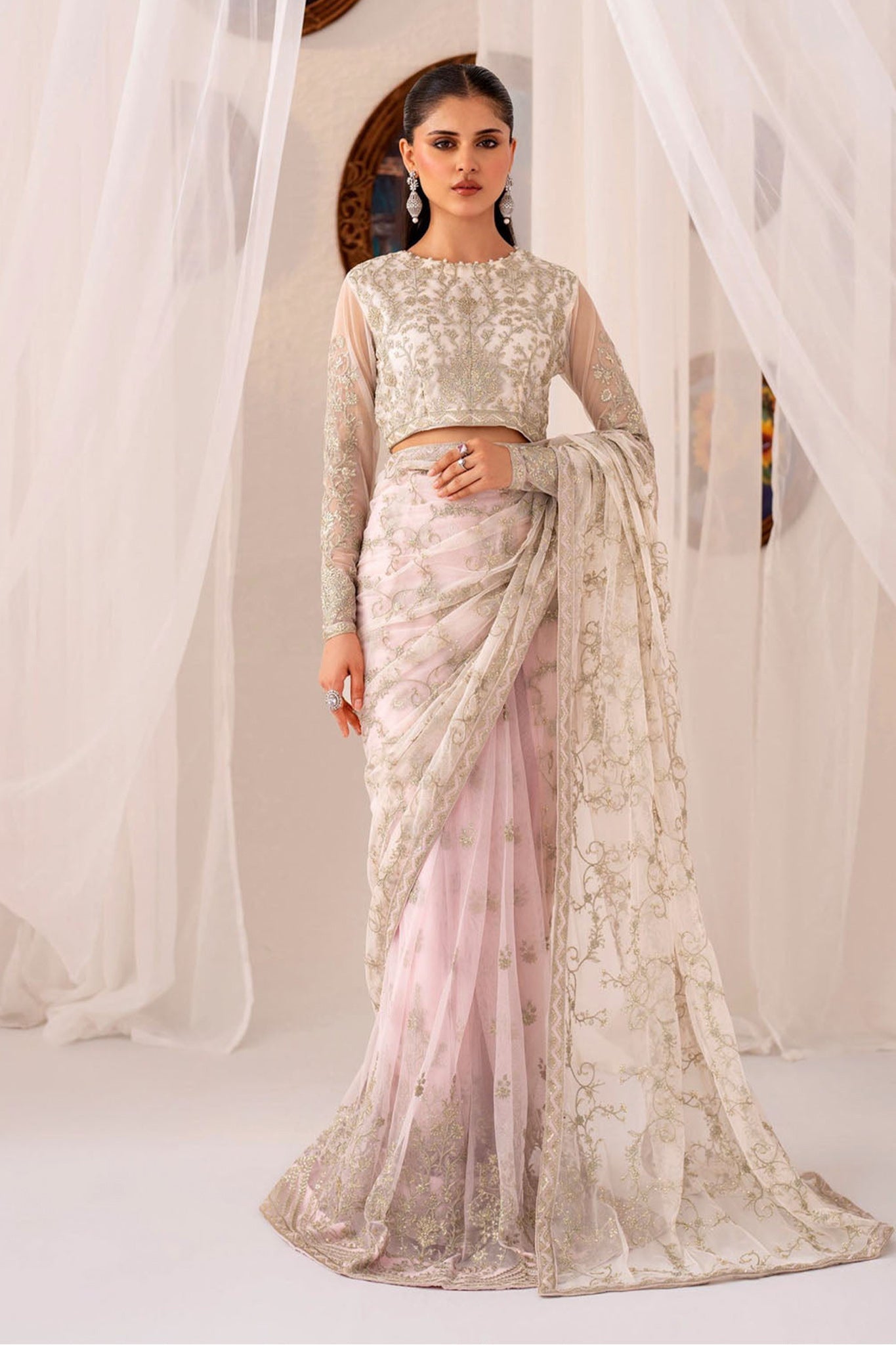 Maheer By Zarif Unstitched 3 Piece Festive Formals Suit-ZMU-01-Pearl